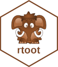 A hex logo showing a friendly cartoon mammoth with the caption 'rtoot'